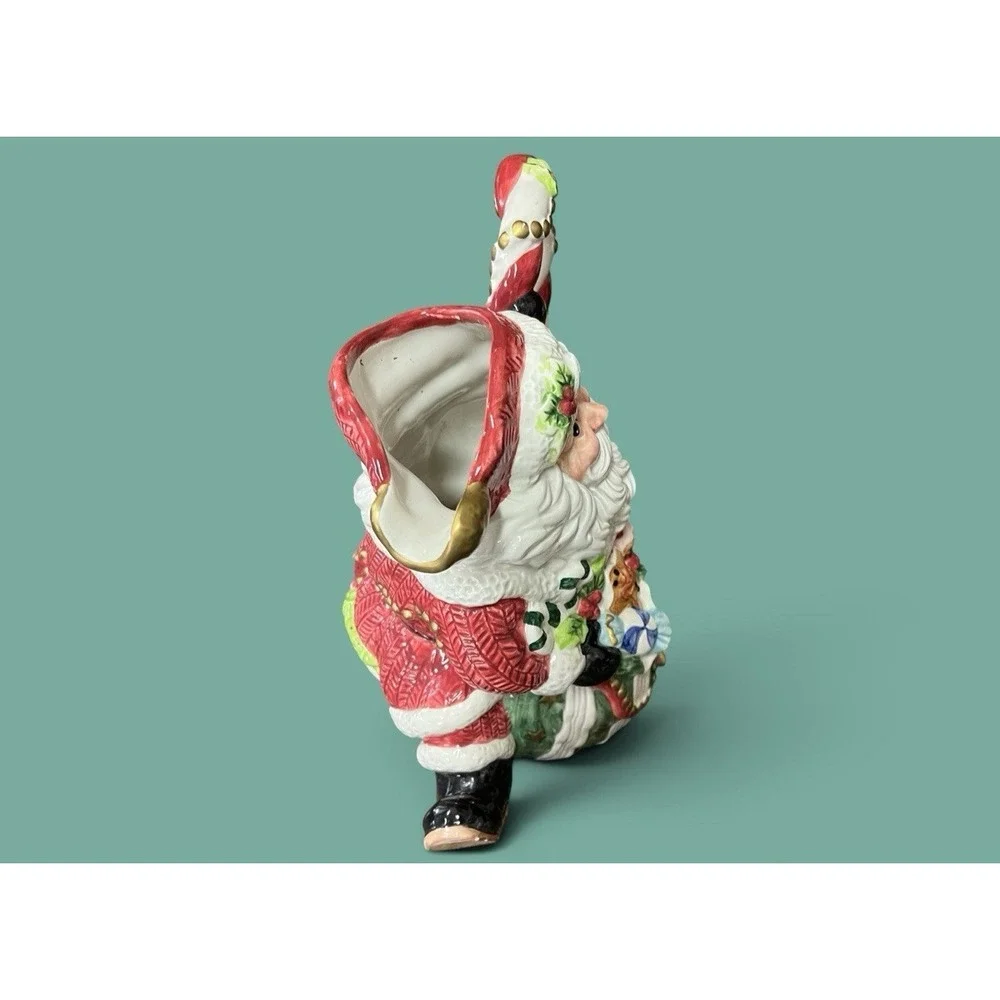 Fitz & Floyd Sugar Plum Santa Claus Pitcher Christmas Ceramic Holiday Serving